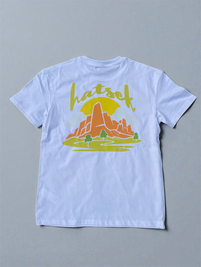 Hatsek Mountains White Oversized Tee