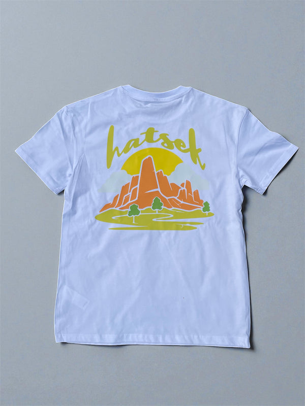 Hatsek Mountains White Oversized Tee